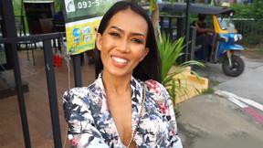 ”Thai MILF amateur takes a big dick ass fucking after being picked up”