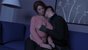 Tongue Kissing With Lonely and Horny Wife, Sensual Big Boobs caressing and gentle kisses on the neck - Heart Problems 16