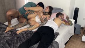 My boyfriend gets careless and I end up fucking hard with his best friend