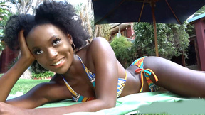 ”Fucking my sexy African GF in the backyard jungle”