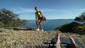Some stranger on a nudist beach, and I lost control A huge load of spunk all over my face POV